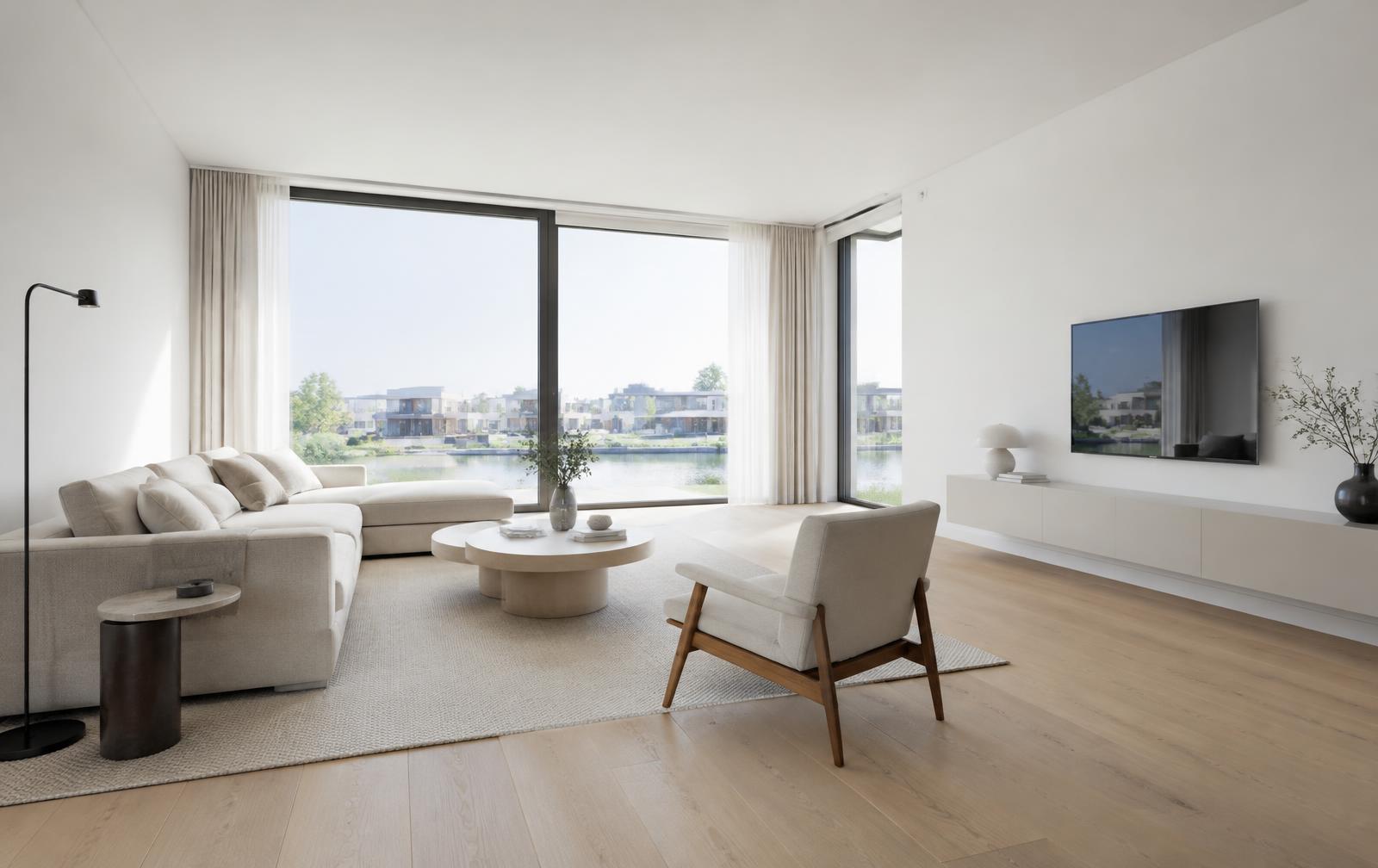 Strak afgewerkte witte wanden in een moderne woning